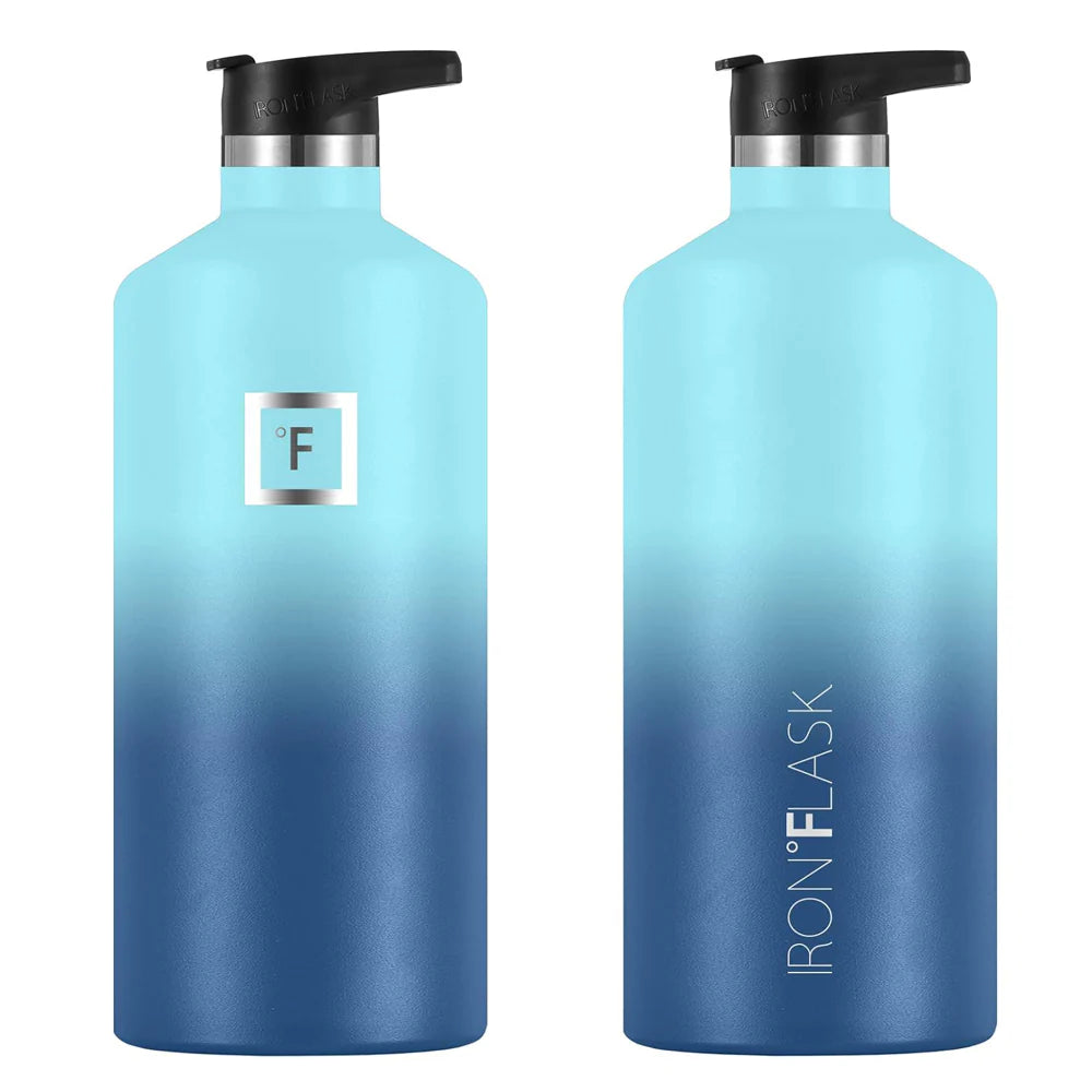 Iron Flask Bottle with Spout Lid 1900ml - Blue Waves