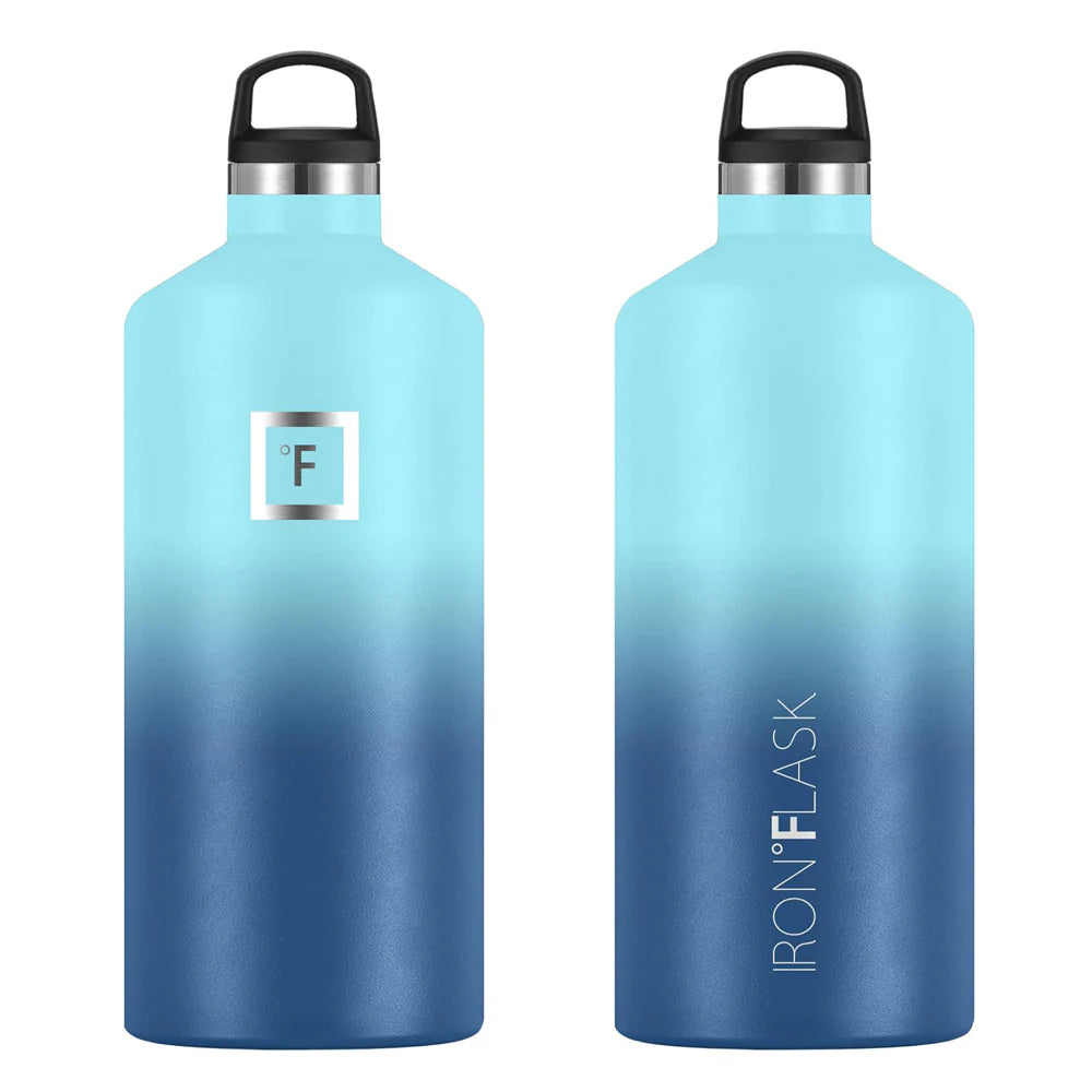 Iron Flask Bottle with Spout Lid 1900ml - Blue Waves
