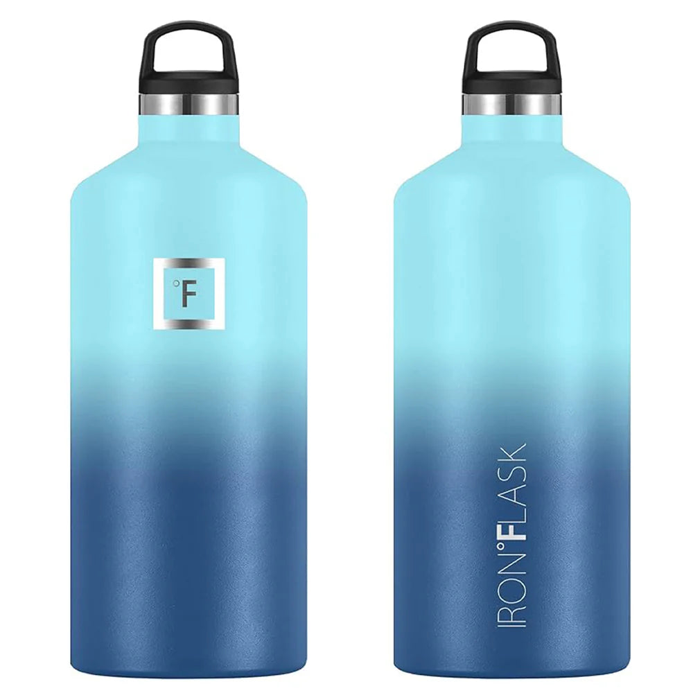 Iron Flask Bottle with Spout Lid 1900ml - Blue Waves