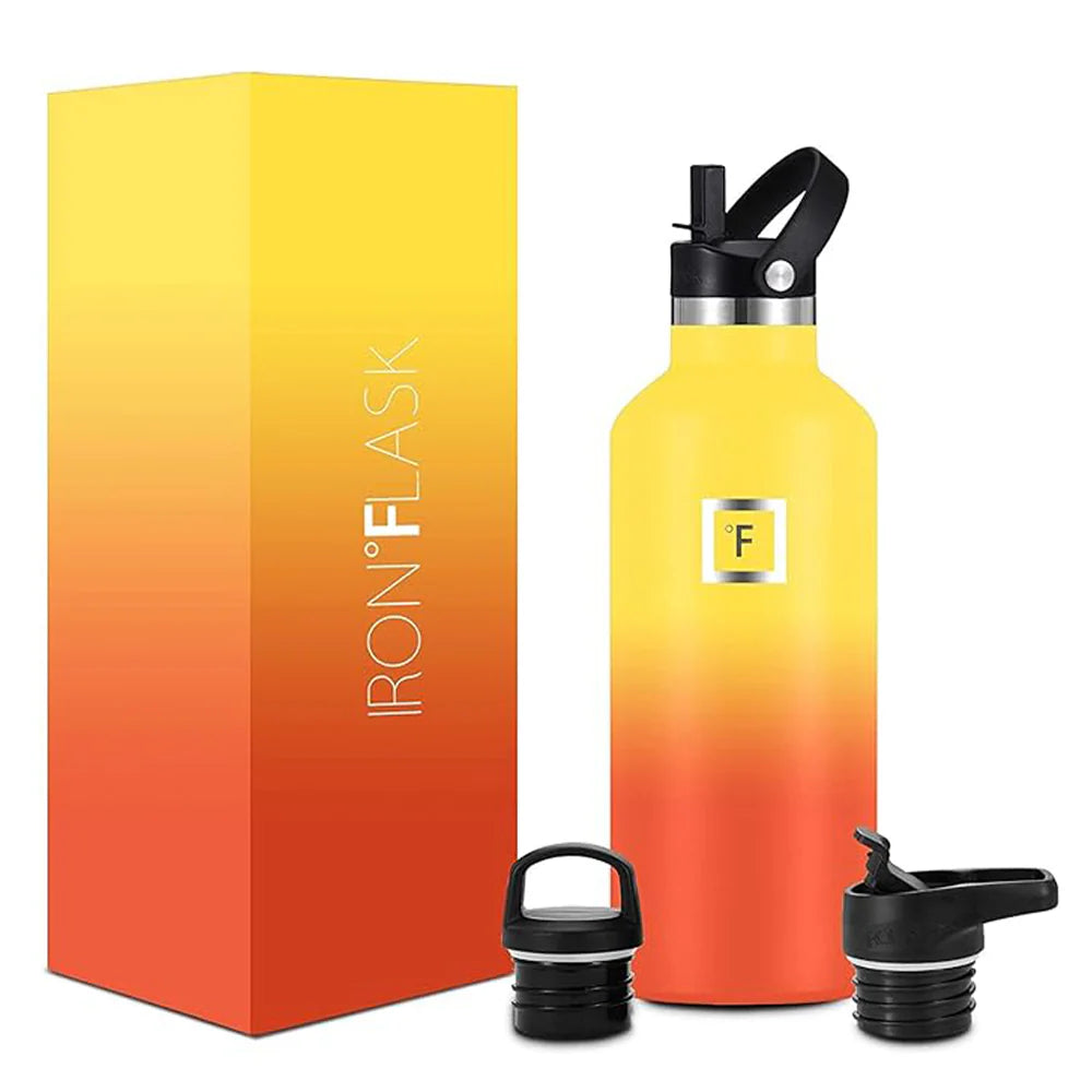 Iron Flask Bottle with Spout Lid 1900ml - Orange