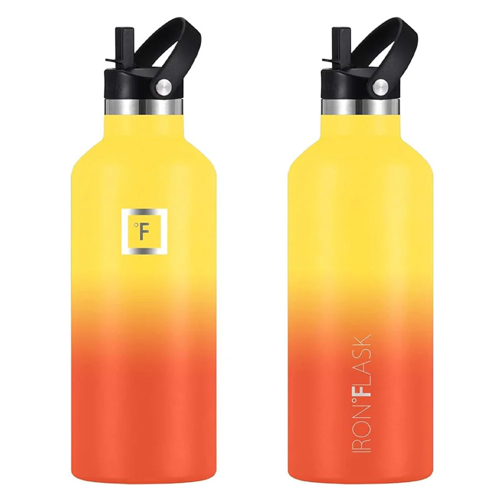 Iron Flask Bottle with Spout Lid 1900ml - Orange