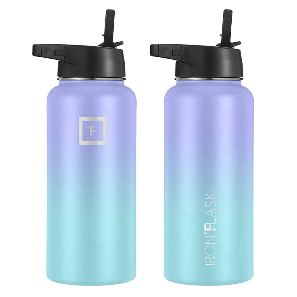 Iron Flask Bottle with Spout Lid 1900ml - Blue Waves