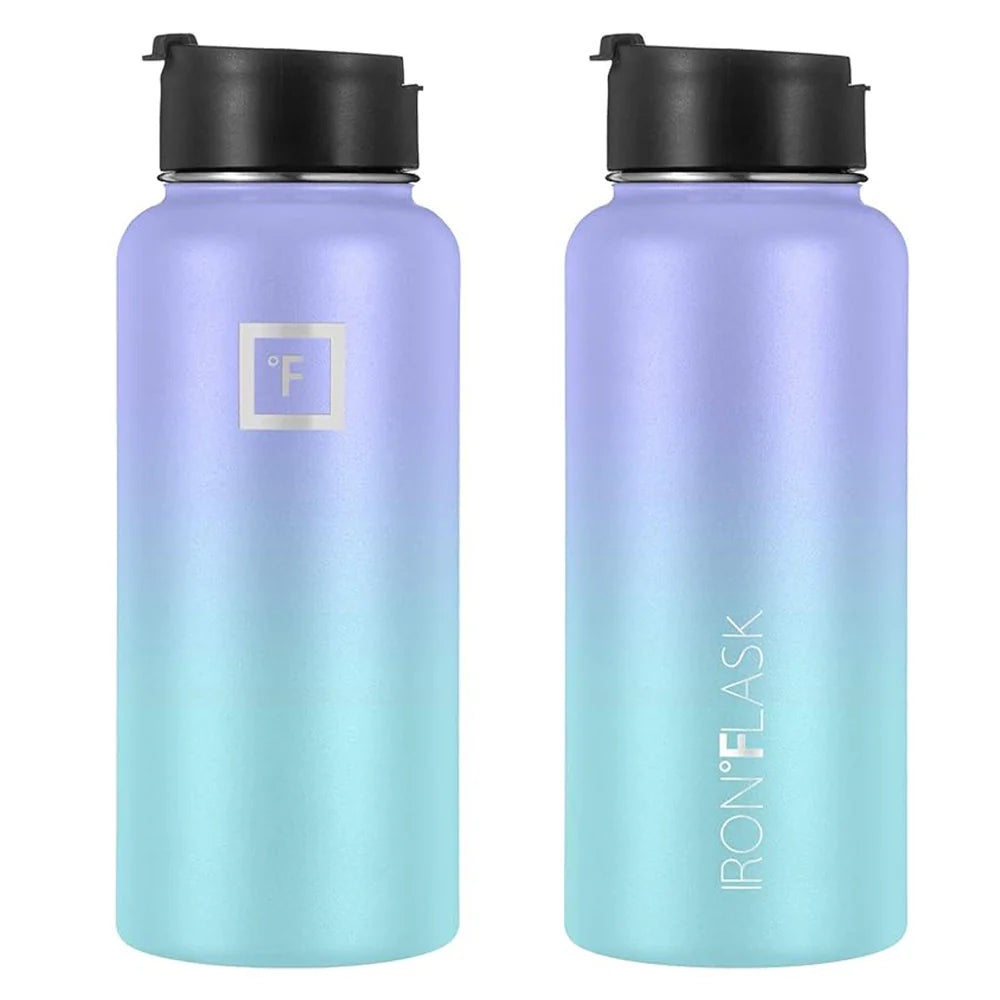 Iron Flask Bottle with Spout Lid 1900ml - Blue Waves
