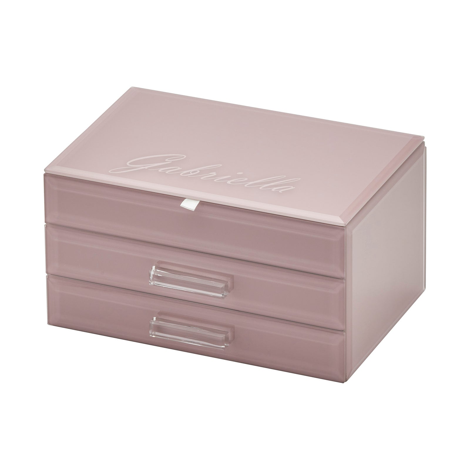 Personalised Isabella 3 Tiers Jewellery Box Medium Dusty Rose