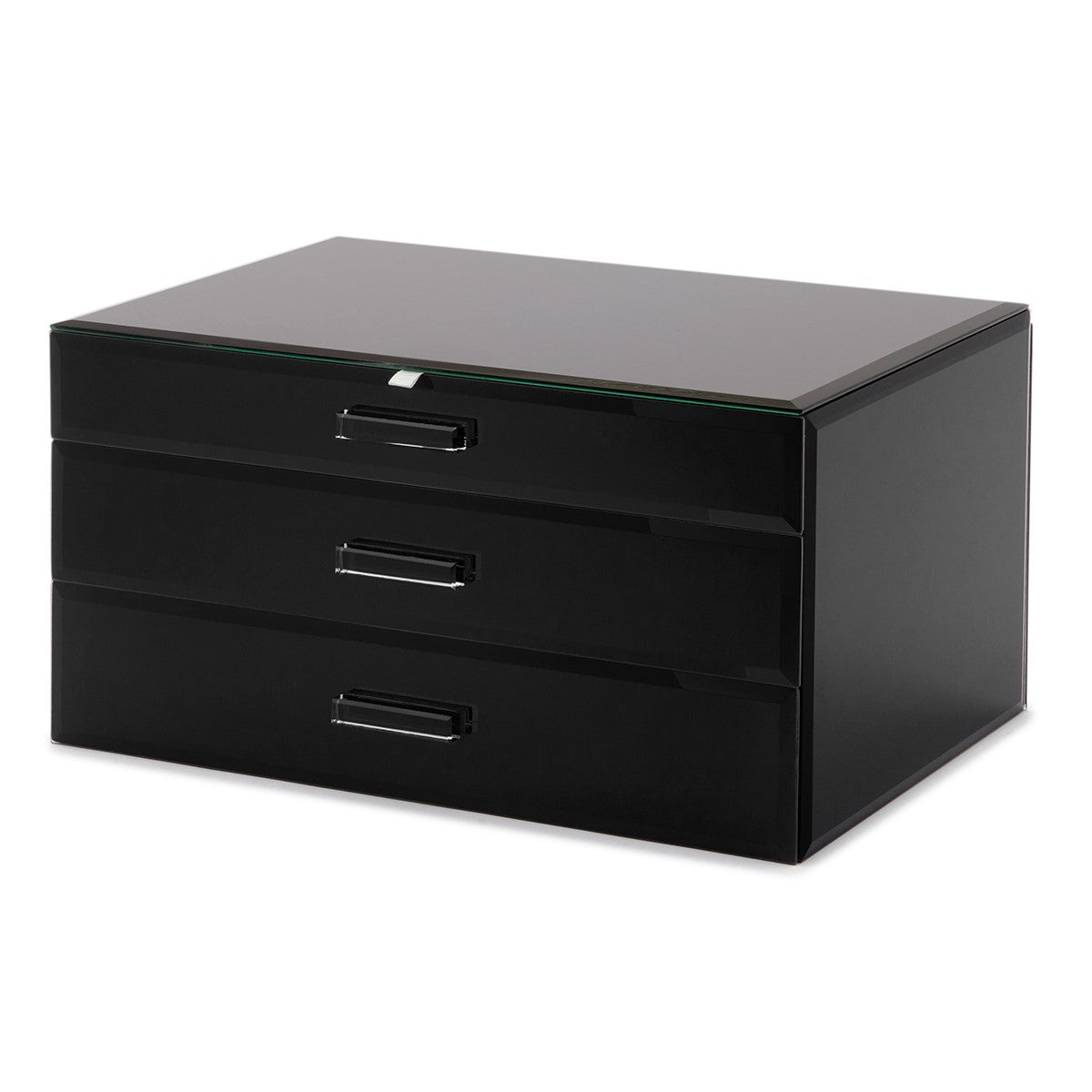 Personalised Isabella 3 Tiers Jewellery Box Extra Large Black