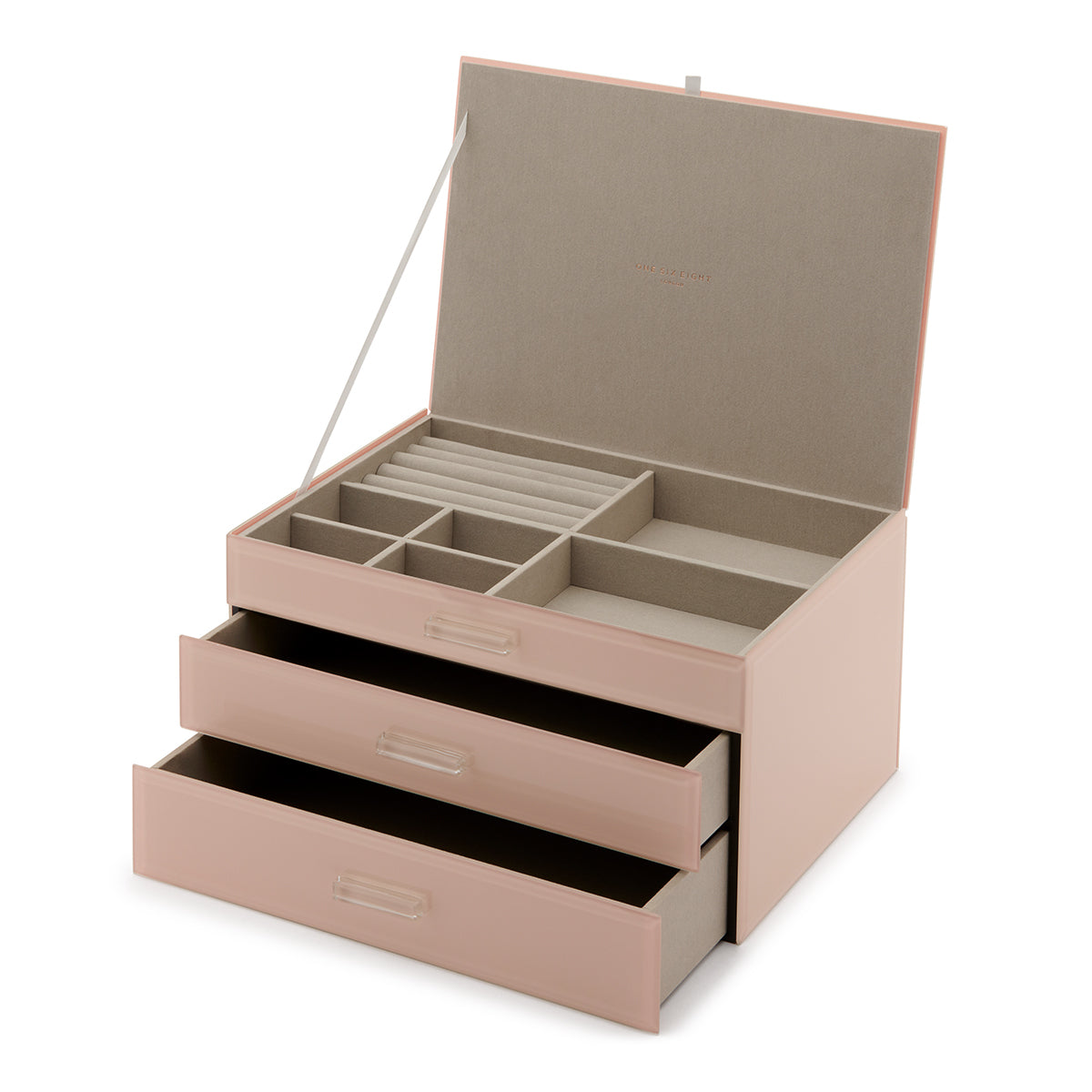 Personalised Isabella 3 Tiers Jewellery Box Extra Large Blush
