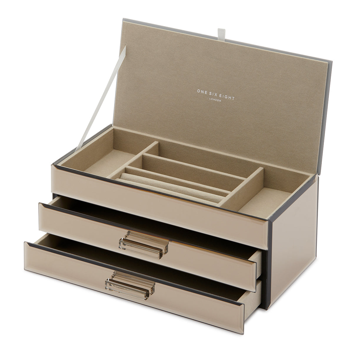 Personalised Isabella 3 Tiers Jewellery Box Large Mink