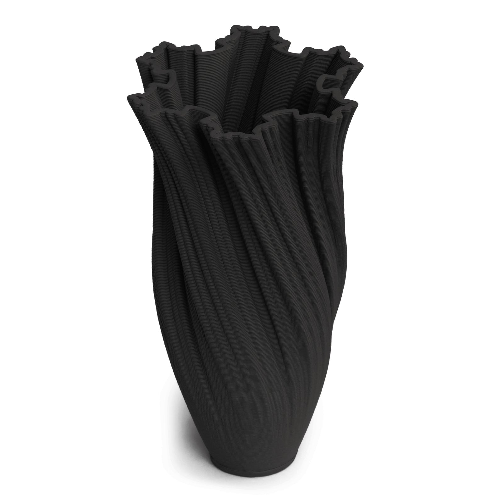 Sleek Modern Black Ceramic Vase - 47cms