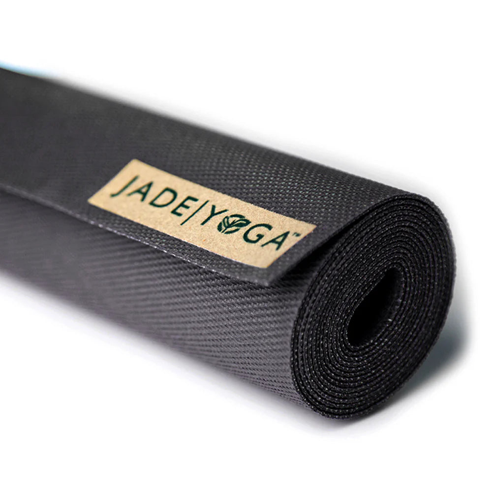 Jade Yoga Harmony Mat + Cork Yoga Block + Wash - Black