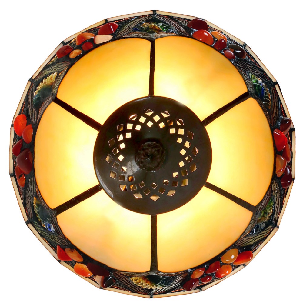 Janny Tiffany Style Table Lamp In Beige
