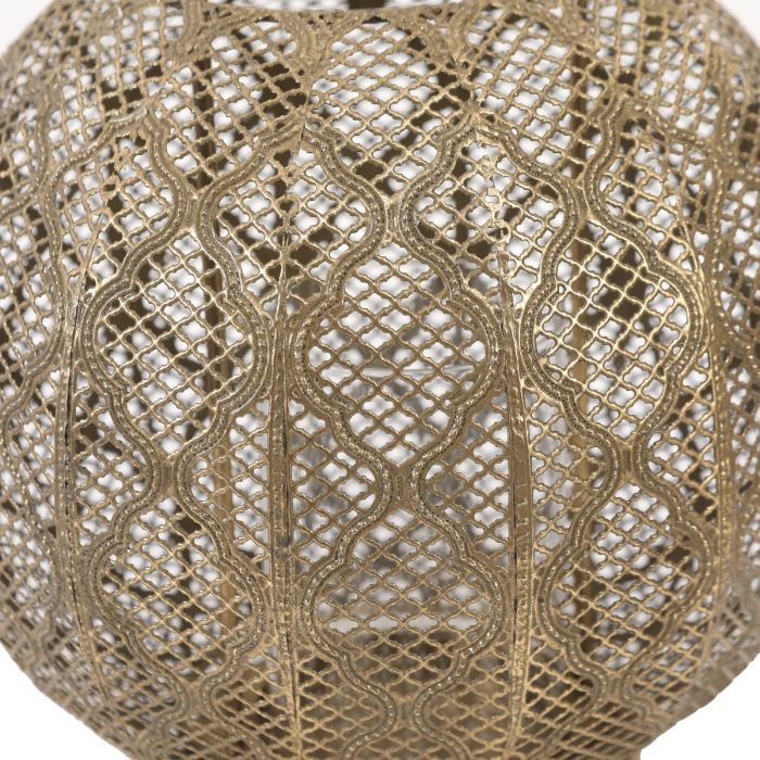 Jasmine Metal Round Lantern - Gold Wash