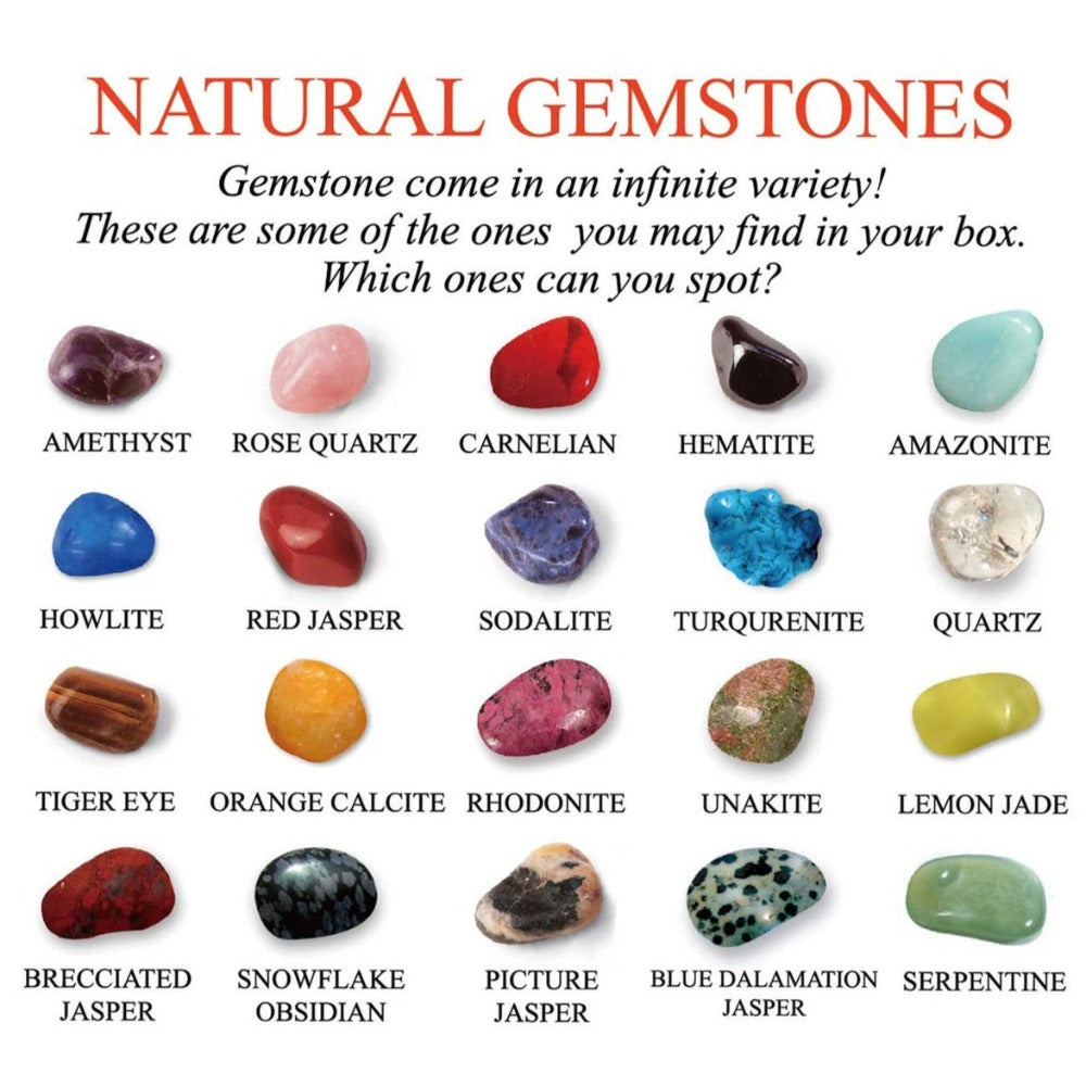 25 Pieces Natural Gemstones Collection