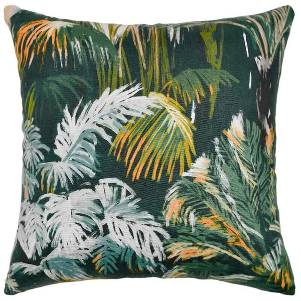 Jungle Square Linen Cushion with Feather Insert - 50x50cms