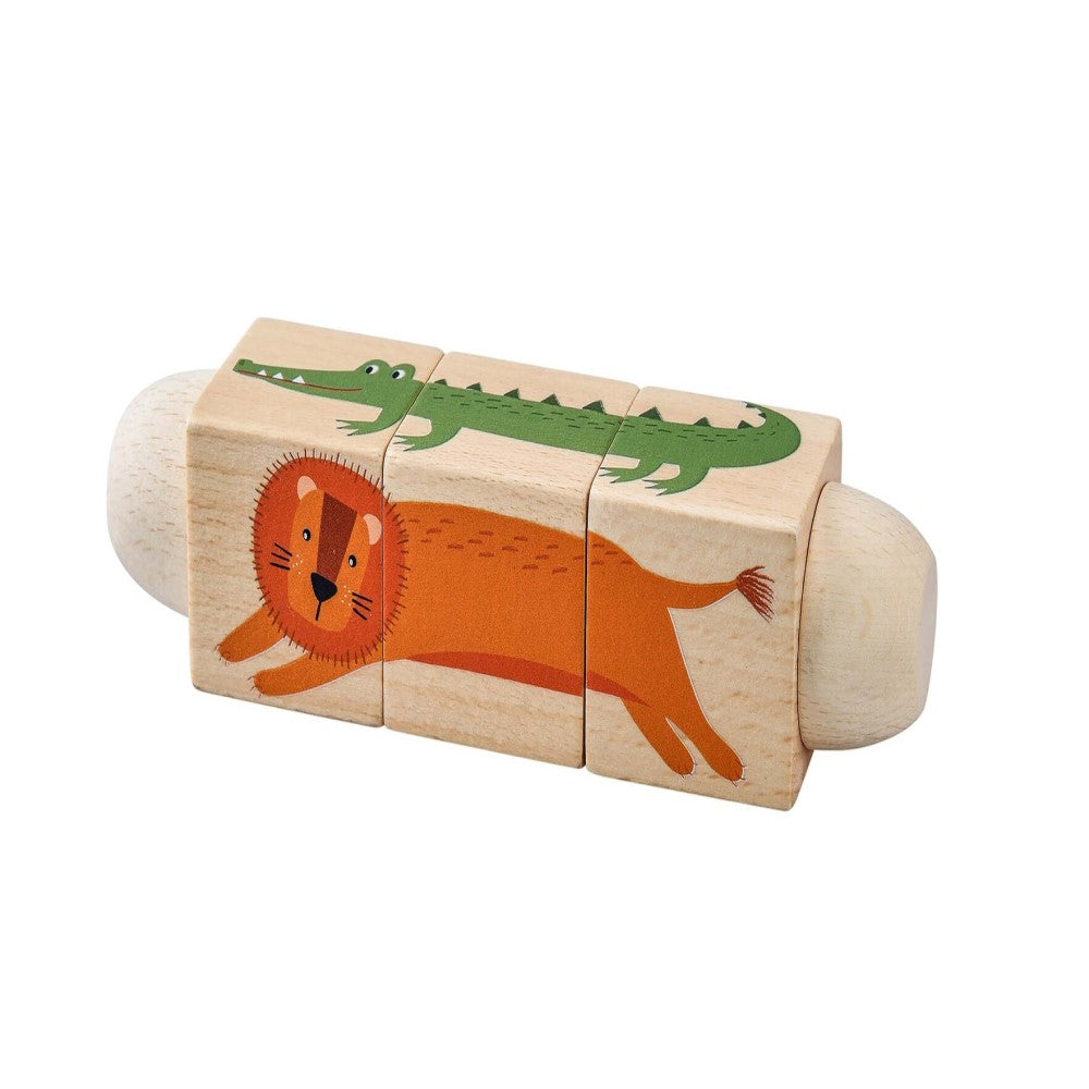 Twistable Wooden Jungle Animal Puzzle Block