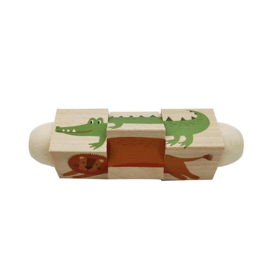 Twistable Wooden Jungle Animal Puzzle Block