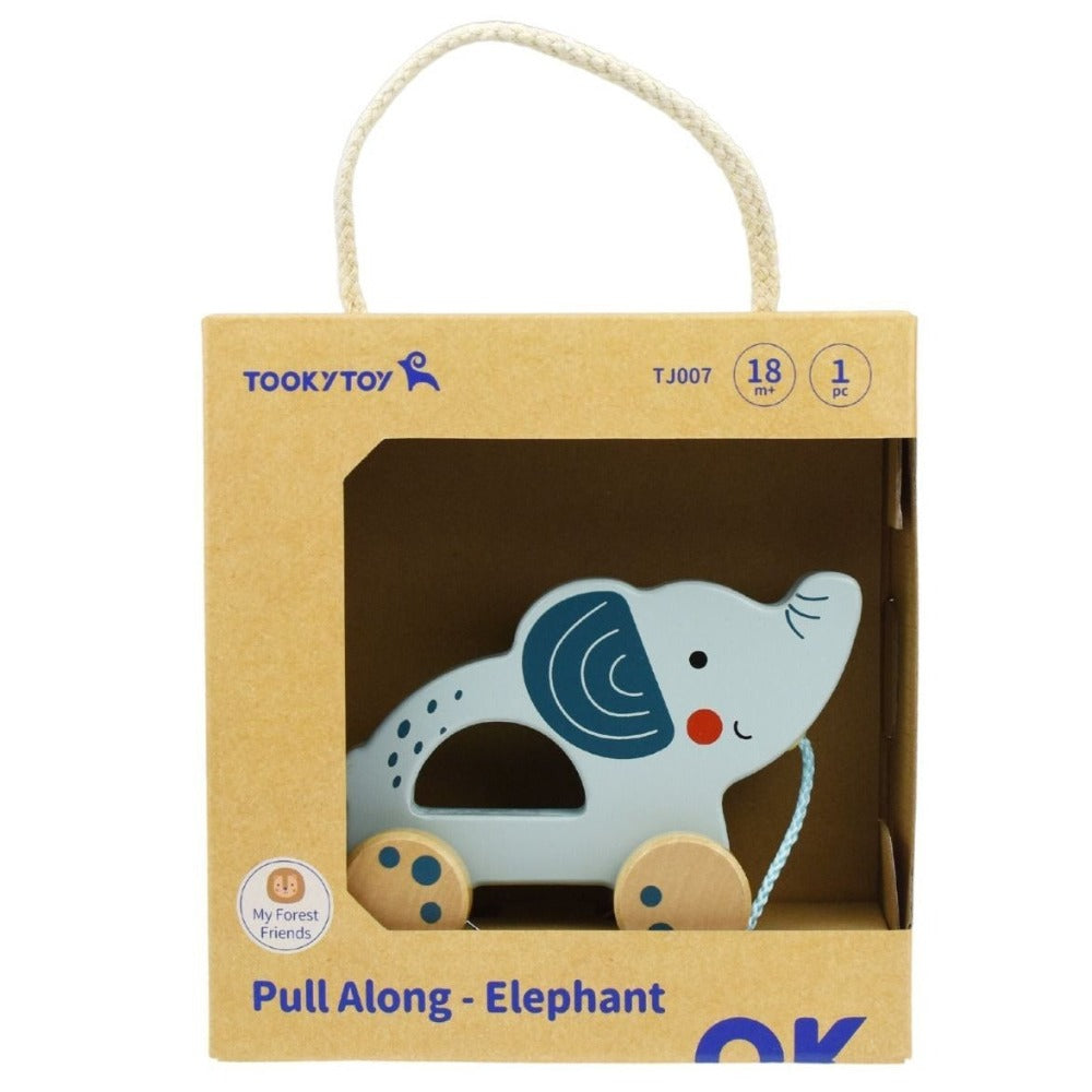 Jungle Wooden Pull Along Toy - Elephant