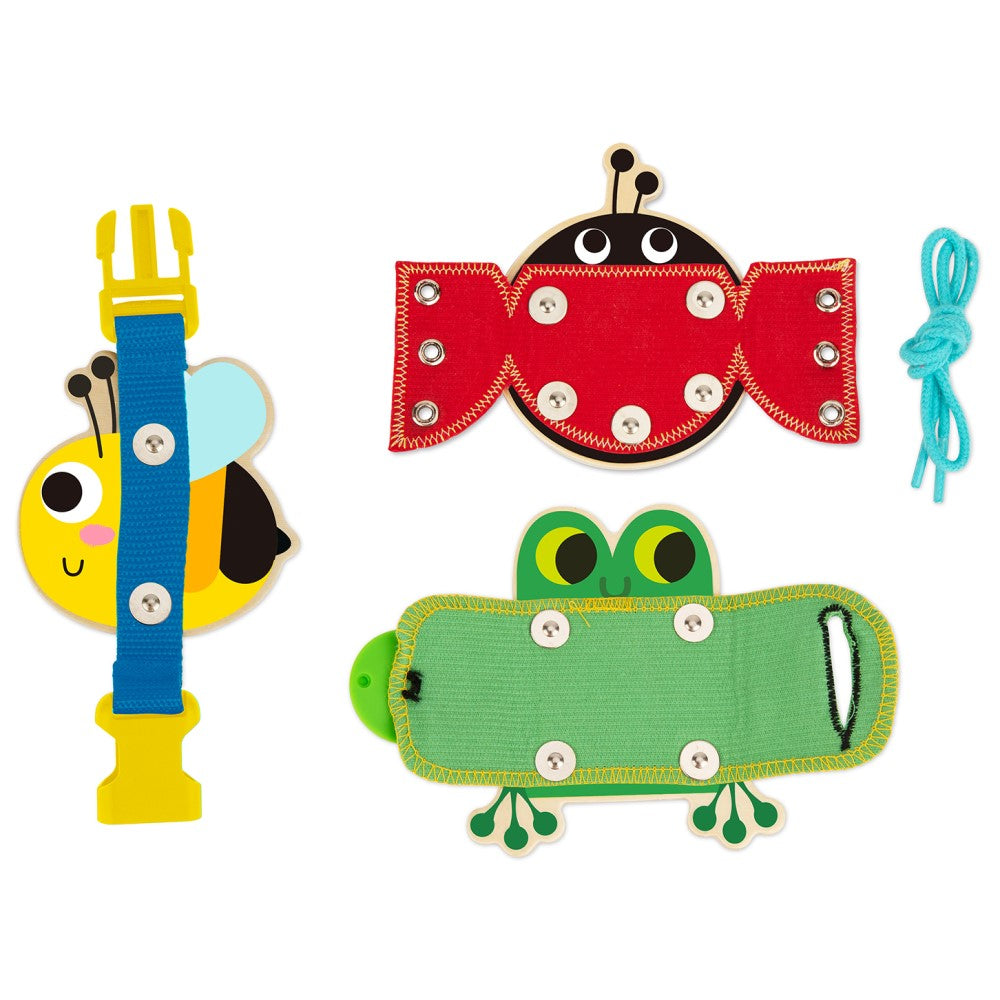 Kids Wooden Basic Skills Lacing Puzzle Board