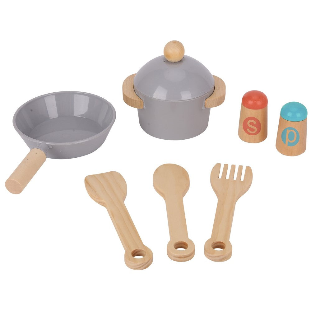 Kids Wooden Pretend & Play Kitchen Playset