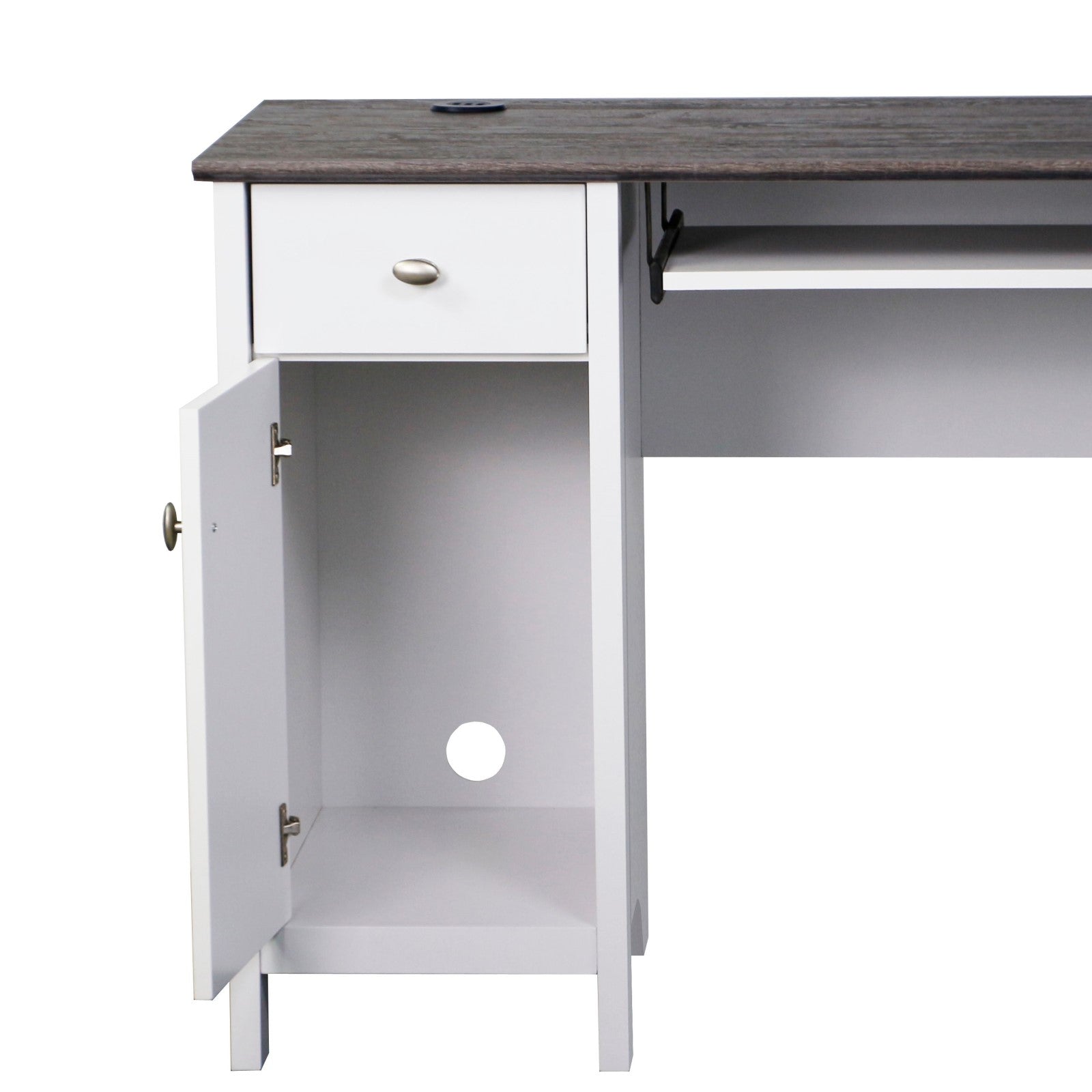 L-Shape Desk with Integrated USB Charging