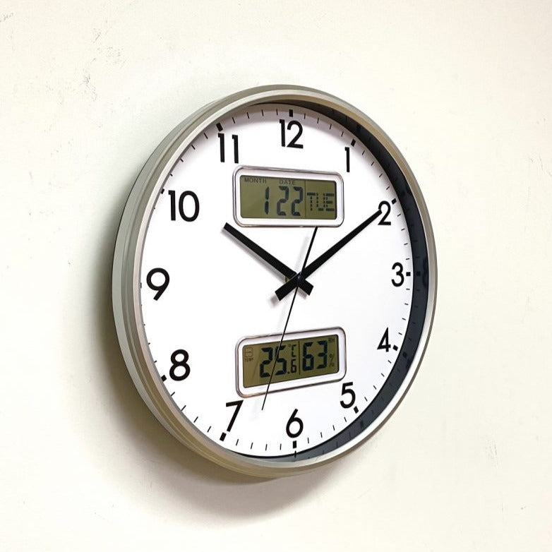 LCD Display Temperature & Humidity Wall Clock (Available in 2 Colors)