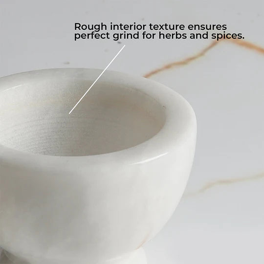 Large Marble Mortar & Pestle Set - White
