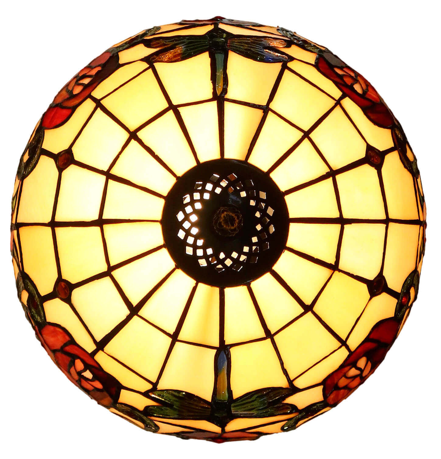 Large Roses Tiffany Stained Glass Table Lamp