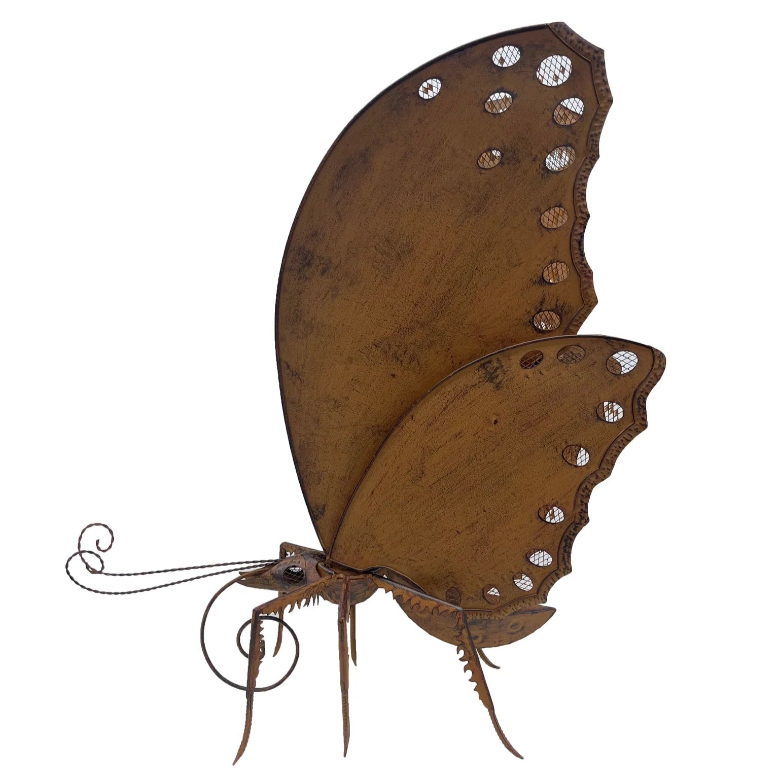 Large Rust Metal Butterfly Garden Decor