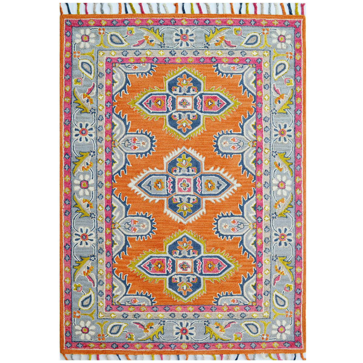Leland Handmade Woolen Rug - Orange - Floor Runner