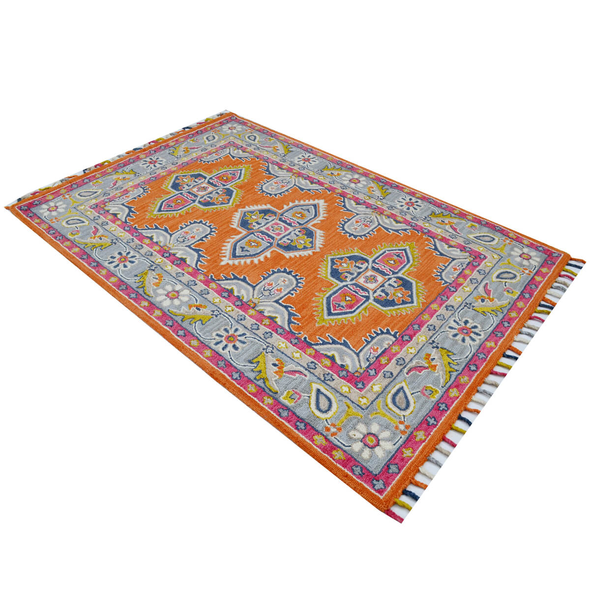 Leland Handmade Woolen Rug - Orange - Floor Runner