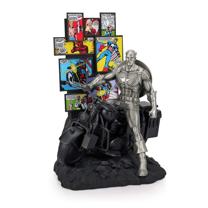 Limited Edition Origins Gilt Captain America Pewter Figurine - Silver