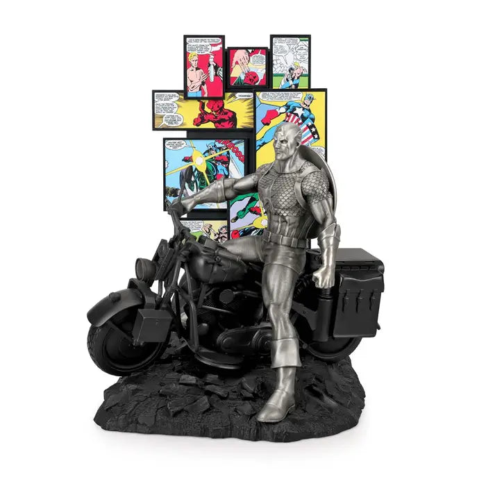 Limited Edition Origins Gilt Captain America Pewter Figurine - Silver