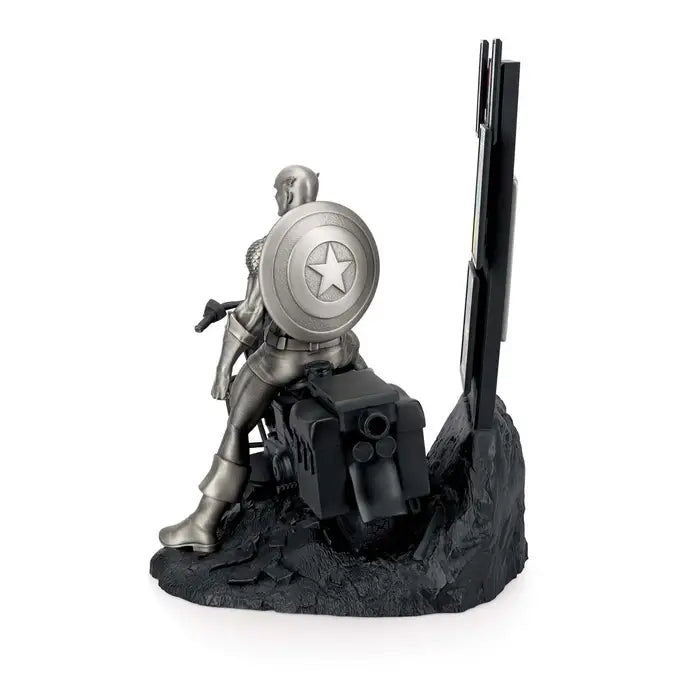 Limited Edition Origins Gilt Captain America Pewter Figurine - Silver