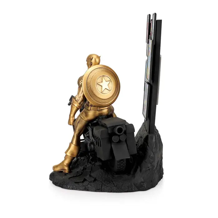 Limited Edition Origins Gilt Captain America Pewter Figurine - Gold