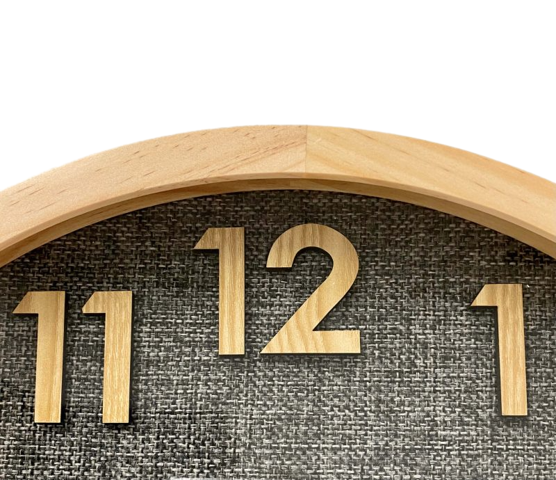 Linen Dial Wooden Wall Clock 35cms