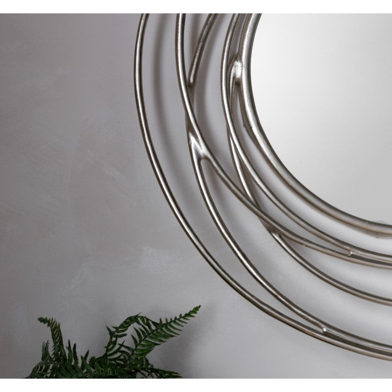 Grand Satin Silver Frame Wall Mirror