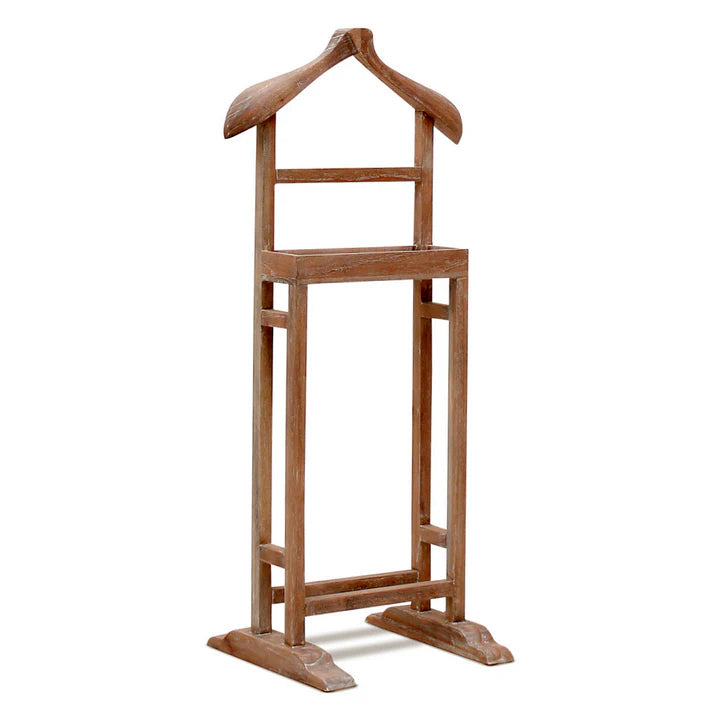 Luxe Parisian Morgan Valet Stand - Weathered Oak