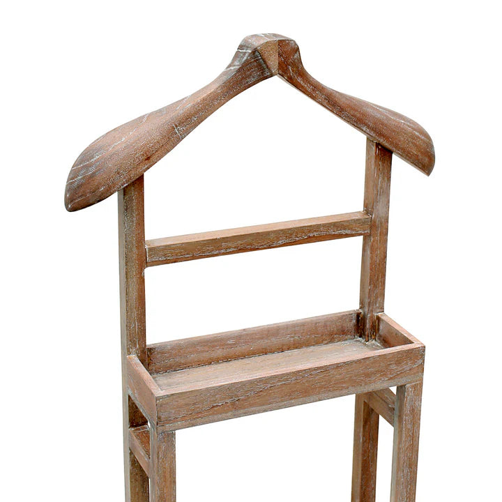 Luxe Parisian Morgan Valet Stand - Weathered Oak