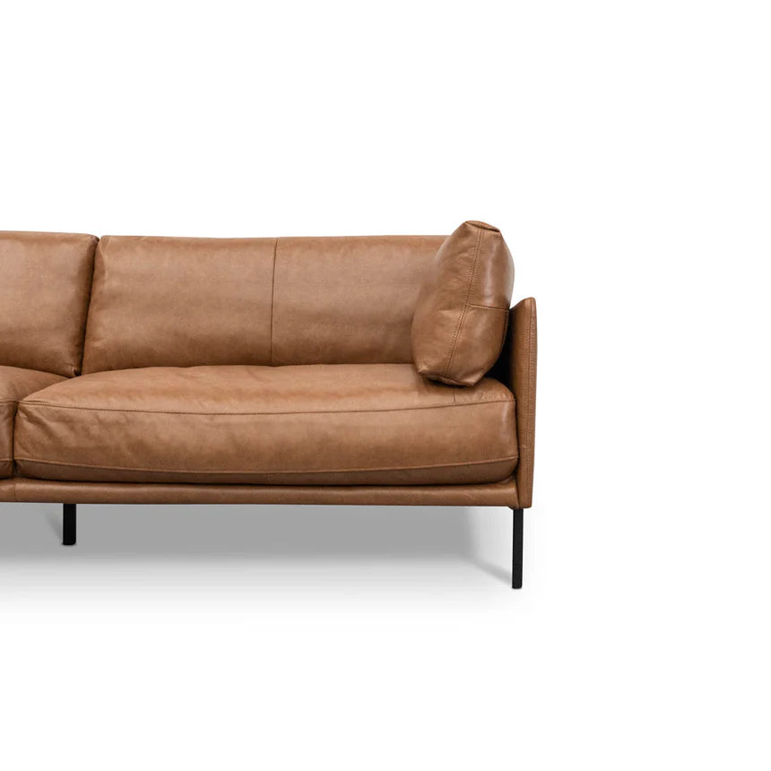 Luxurious 4-Seater Left Chaise Leather Sofa - Brown