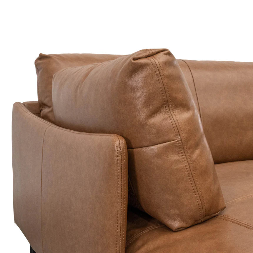 Luxurious 4-Seater Left Chaise Leather Sofa - Brown