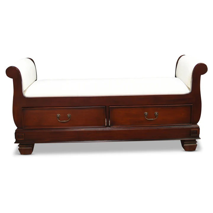 Luxurious Design Cezanne Bed End Stool - Rose Mahogany