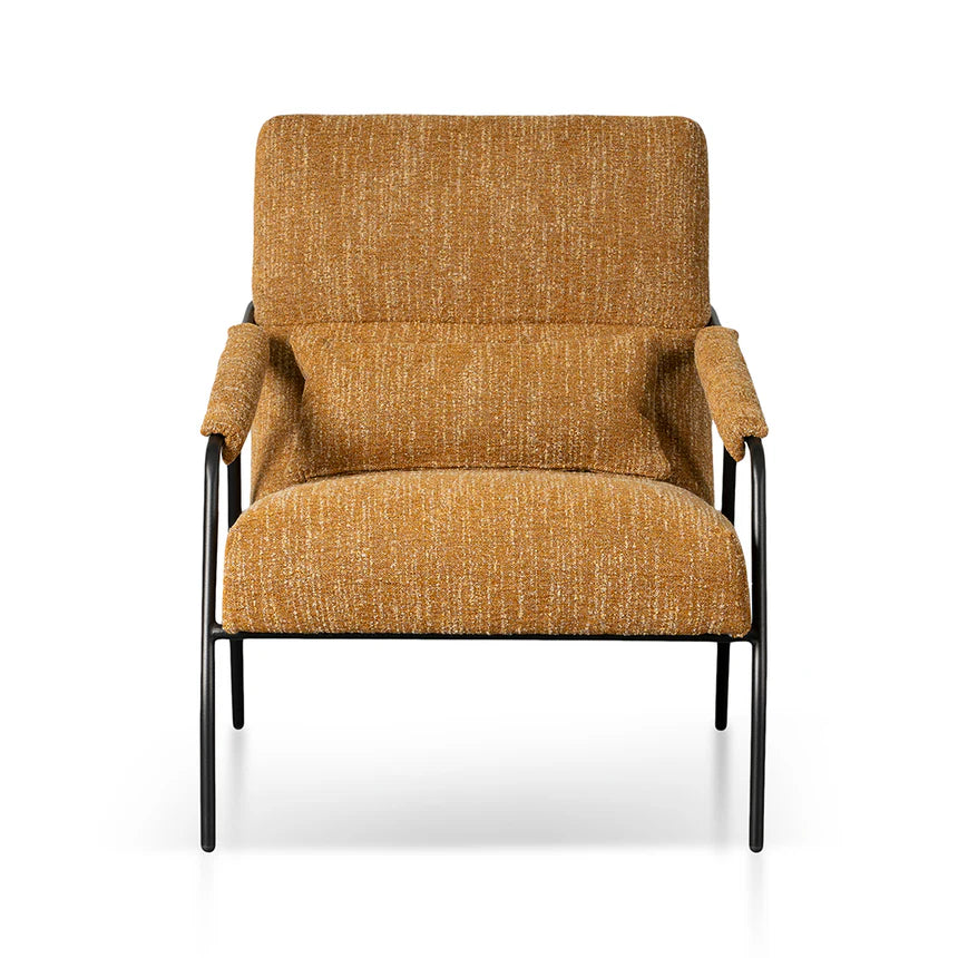 Luxurious Fabric Armchair - Ginger Brown