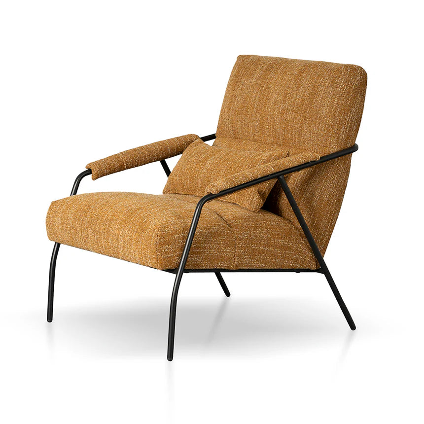 Luxurious Fabric Armchair - Ginger Brown