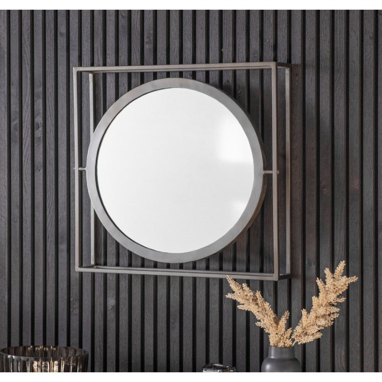 Luxurious Luster Metal Framed Mirror Zinc 61cms