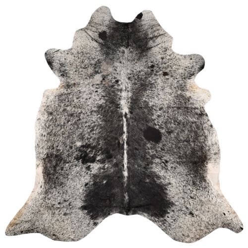 Luxurious Texture Genuine Cowhide Rug - Salt & Pepper Black