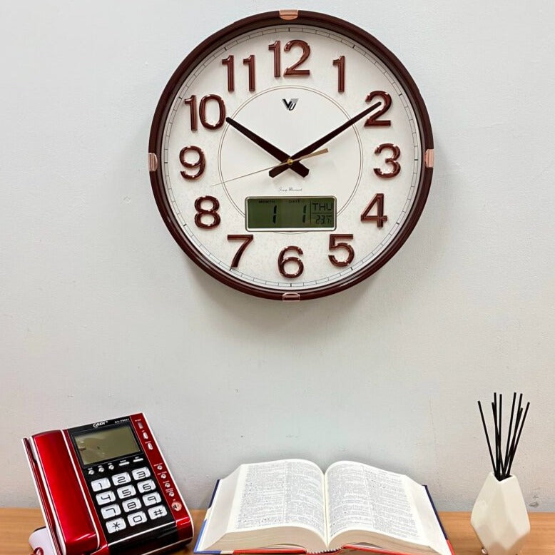 Luxury 3D Digital LCD Calendar Display Wall Clock