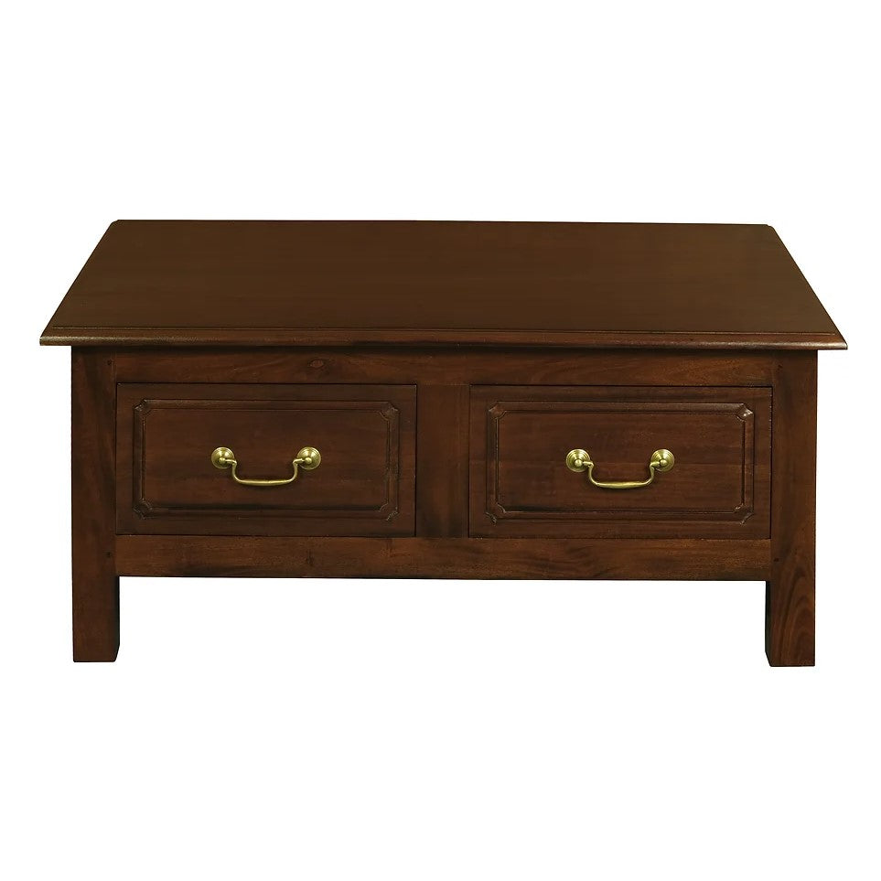 Luxury 4 Drawer Straight Leg Coffee Table - Brown