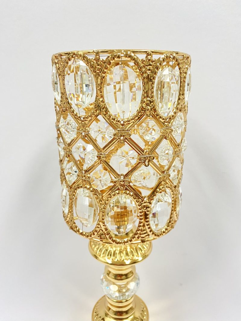 Luxury Crystal Gold Candlestick