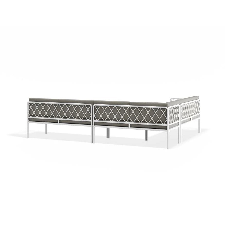 Luxury Outdoor White Right Corner Sofa - Sandy Grey