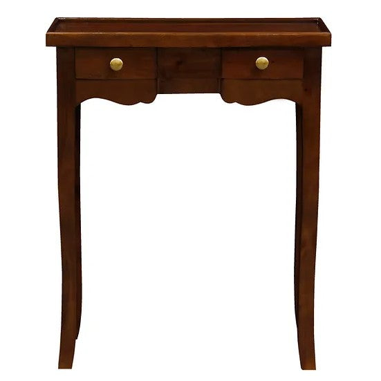 Luxury Wooden 2 Drawer Phone Table - Brown