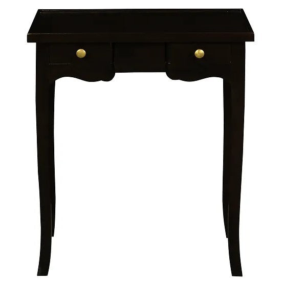 Luxury Wooden 2 Drawer Phone Table - Dark Brown